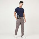 Men's Grey Slim Fit Cargo Trousers, Light Grey, small