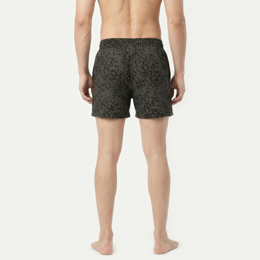 Men's Black Classic Fit Printed Boxers, Black, large