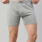 Men's Grey Regular Fit Solid Trunks, मिश्रित हल्का ग्रे, small