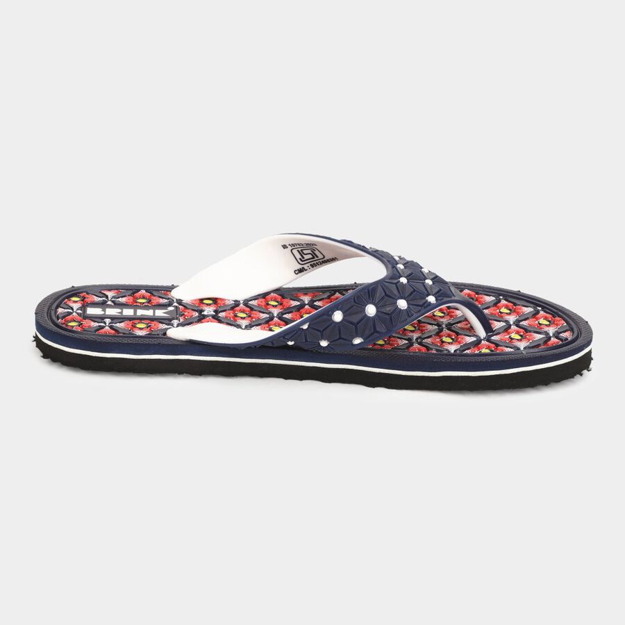 Womens Emboss Sliders, Navy Blue, large image number null
