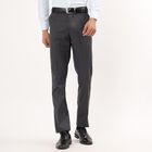 Unisex Charcoal Black Slim Fit Formal Trousers, Dark Grey, small image number null