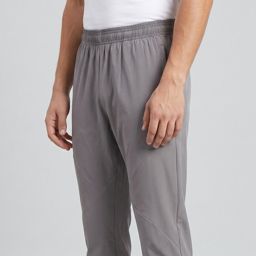 Men's Grey Slim Fit Seam Panel Track Pants, हल्का ग्रे, large