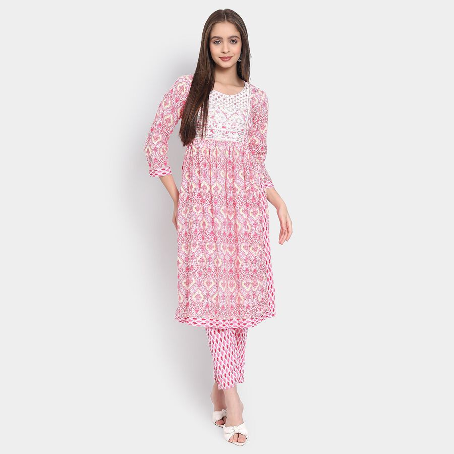 Ladies' Ethnic Set, गुलाबी, large image number null