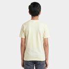 Boys Off White Round Neck Regular Graphic Print T-Shirt, ऑफ व्हाइट, small