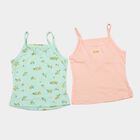 Girls' Mint Green Cotton Round Neck Quilted Vest, Light Green, small