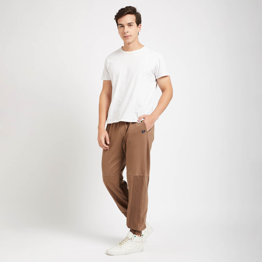 Cut & Sew Track Pants, Brown, large image number null