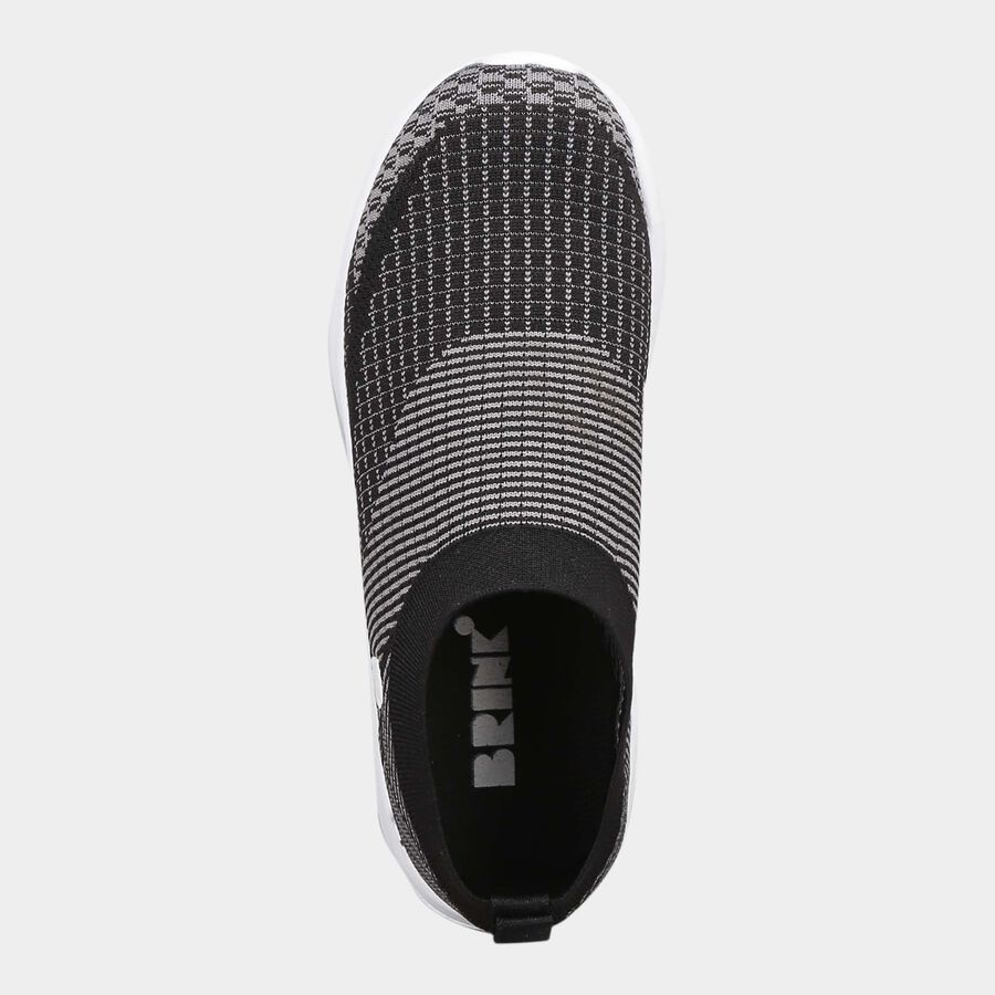 Men Solid Slip-On Sports Shoes, Black, large image number null