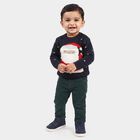 Infants' Navy Blue Crew Neck Printed Pullover, Navy Blue, small