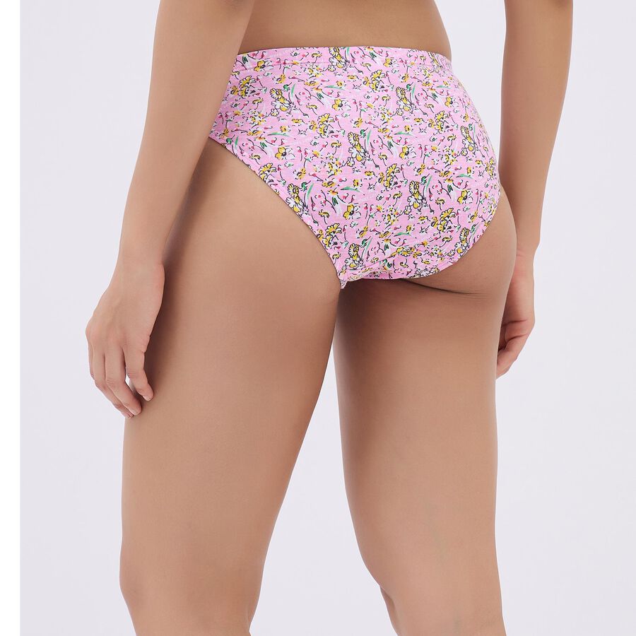 Women's Bright Pink Regular Fit Floral Panty, Light Pink, large image number null