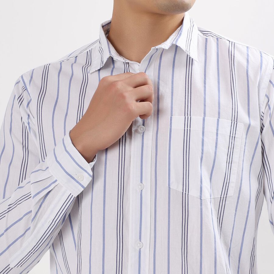 Men's 100% Cotton Casual Shirt , White, large image number null