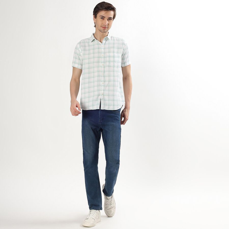 Men's Light Green Cotton Regular Collar Casual Shirt, Light Green, large image number null