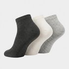 Men's Ankle Length Pack of 3 Socks ( Grey, White, Black ), मिश्रित हल्का ग्रे, small
