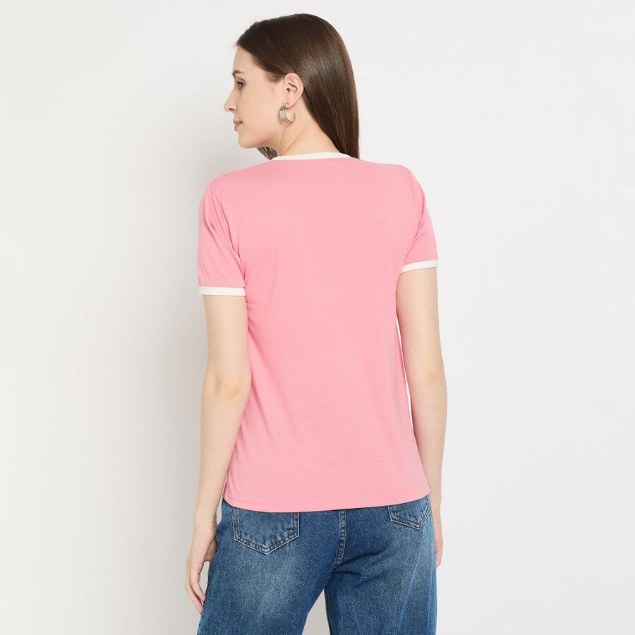 Ladies' Round Neck T-Shirt, हल्का गुलाबी, large image number null