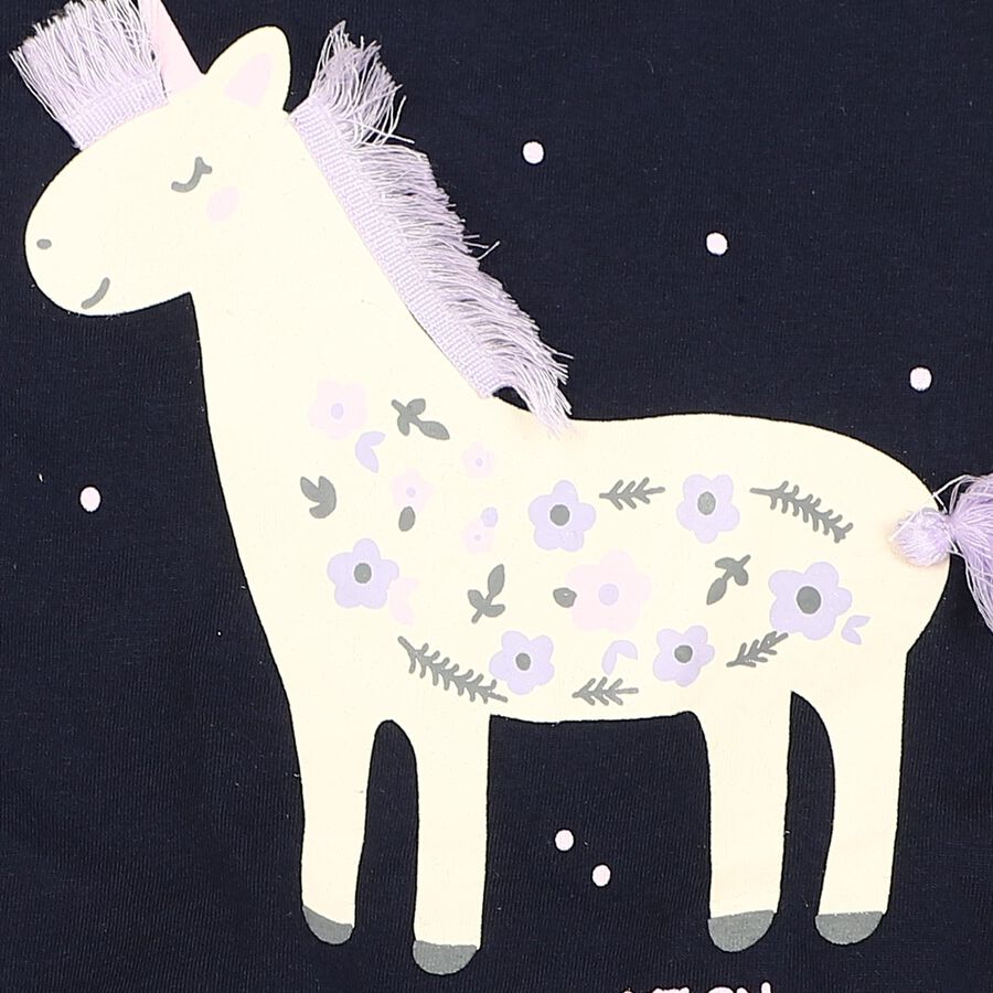 Girls' T-Shirt, Navy Blue, large