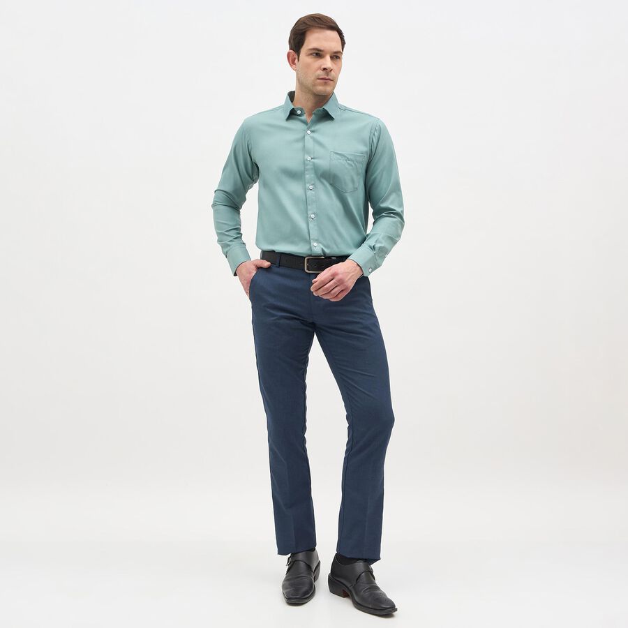 Men's Teal Classic Formal Shirt, टील ब्लू, large