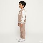 Boys' Beige Varsity Neck Embroidered Baba Suit, गहरा पीला, small image number null