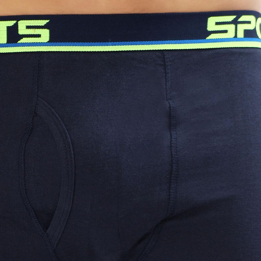 Men's Deep Midnight Navy Long-Length Trunks, Navy Blue, large image number null