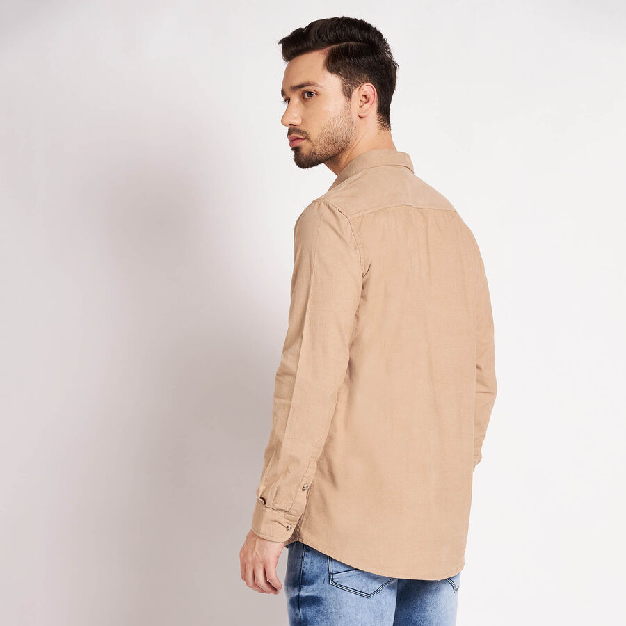 Cotton Solid Casual Shirt, Beige, large image number null