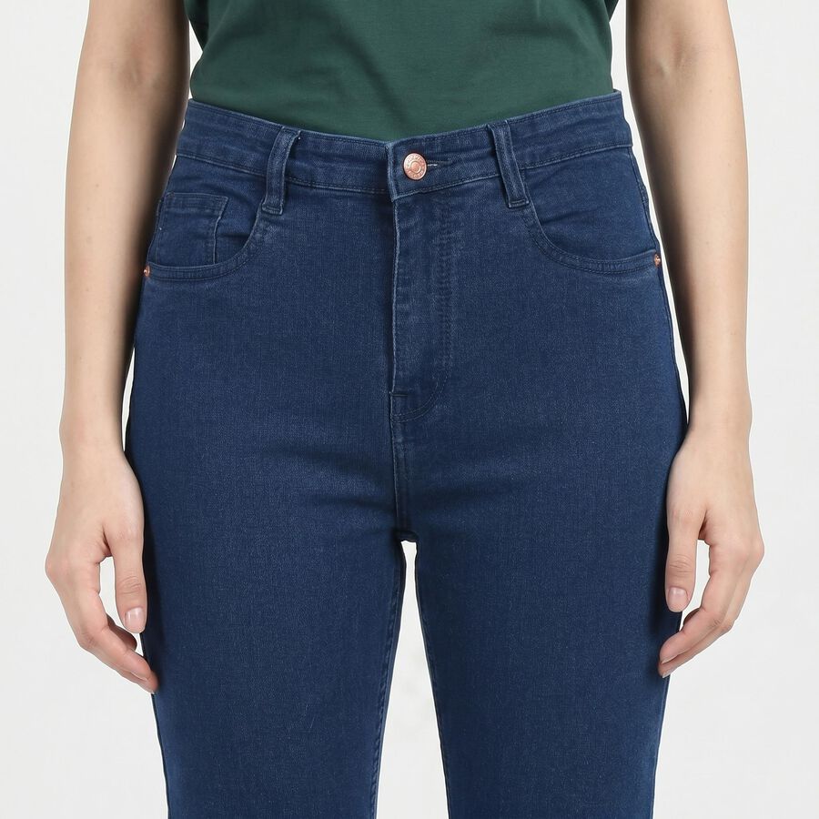 Women's Navy Blue Slim Fit Stretchable Jeans, गहरा नीला, large
