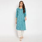 Ladies' Kurta, मध्यम नीला, small image number null