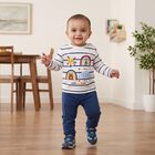 Infants' White Cotton Round Neck Regular T-Shirt, White, small