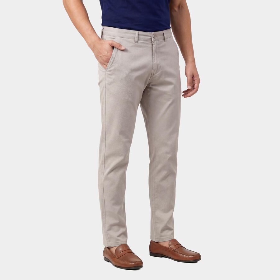 Men's Slim Fit Casual Trousers, गहरा पीला, large