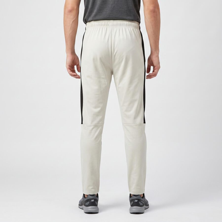 Men's Grey Tapered Fit Side-Striped Track Pants, हल्का ग्रे, large