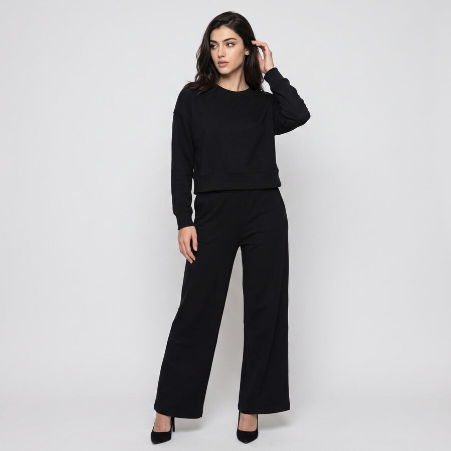 Women's Black Track suit, Black, large