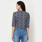 Cotton Printed Round Neck T-Shirt, Navy Blue, small image number null