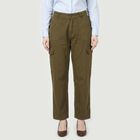 Women's Olive Green Regular Fit Casual Trousers, ओलिव, small
