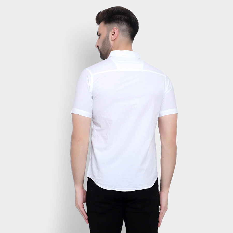 Cotton Solid Casual Shirt, White, large image number null