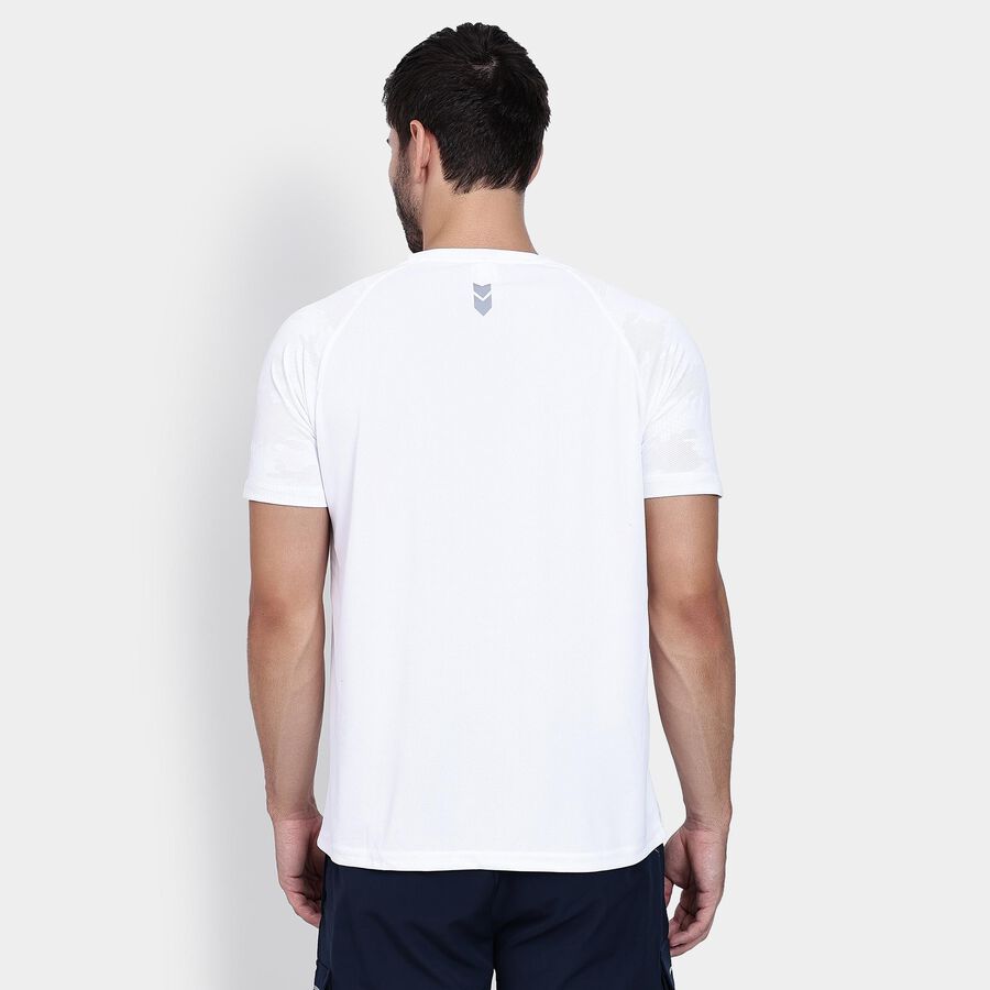 Men's Round Neck Half Sleeves T-Shirt , White, large image number null