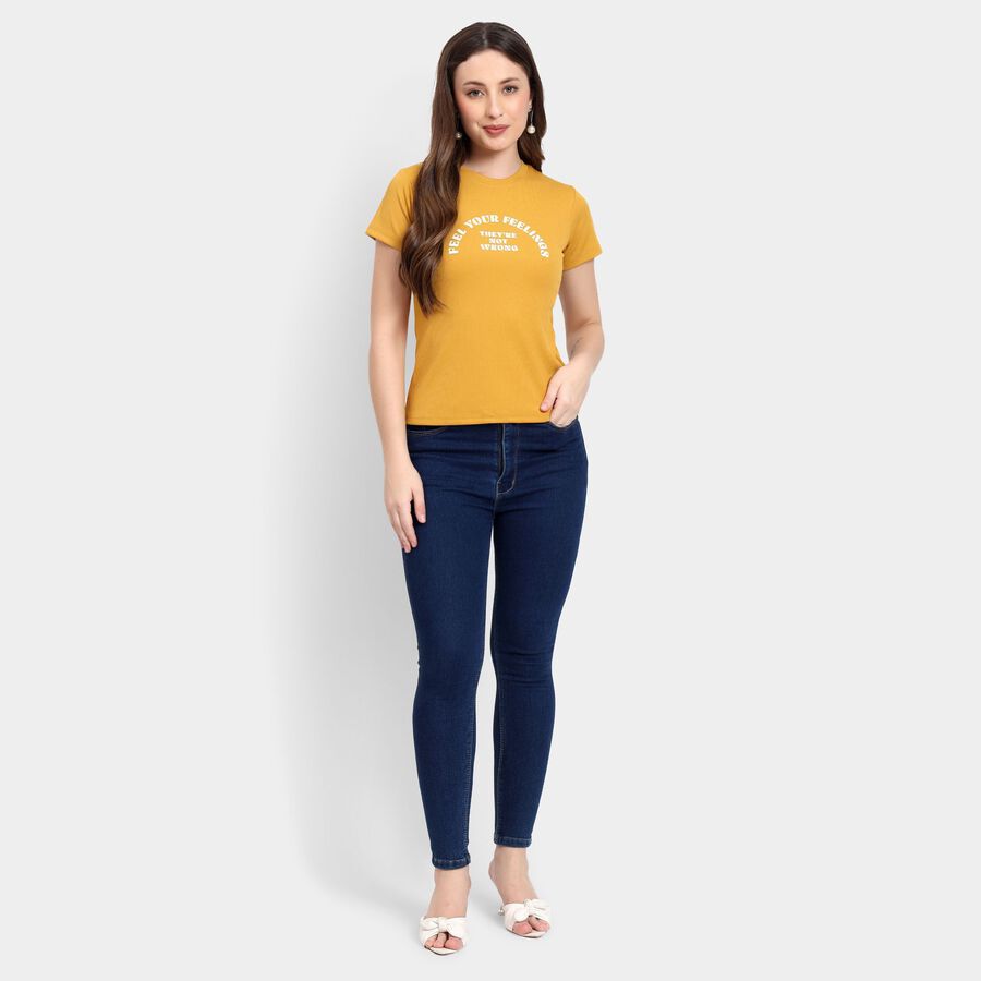 Ladies'  Crop  Top, Mustard, large image number null