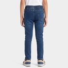 Boys Blue Slim Fit Drawstring Waist Jeans, मध्यम नीला, small