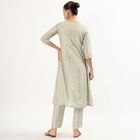 Women's Light Sage Green Floral Embroidered Ethnic Set, Light Green, small image number null