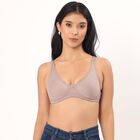 Women's Brown Cotton Blend Non-Padded Wire-Free Bra, Brown, small