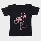 Girls Navy Blue Cotton Round Neck Regular T-Shirt, Navy Blue, small