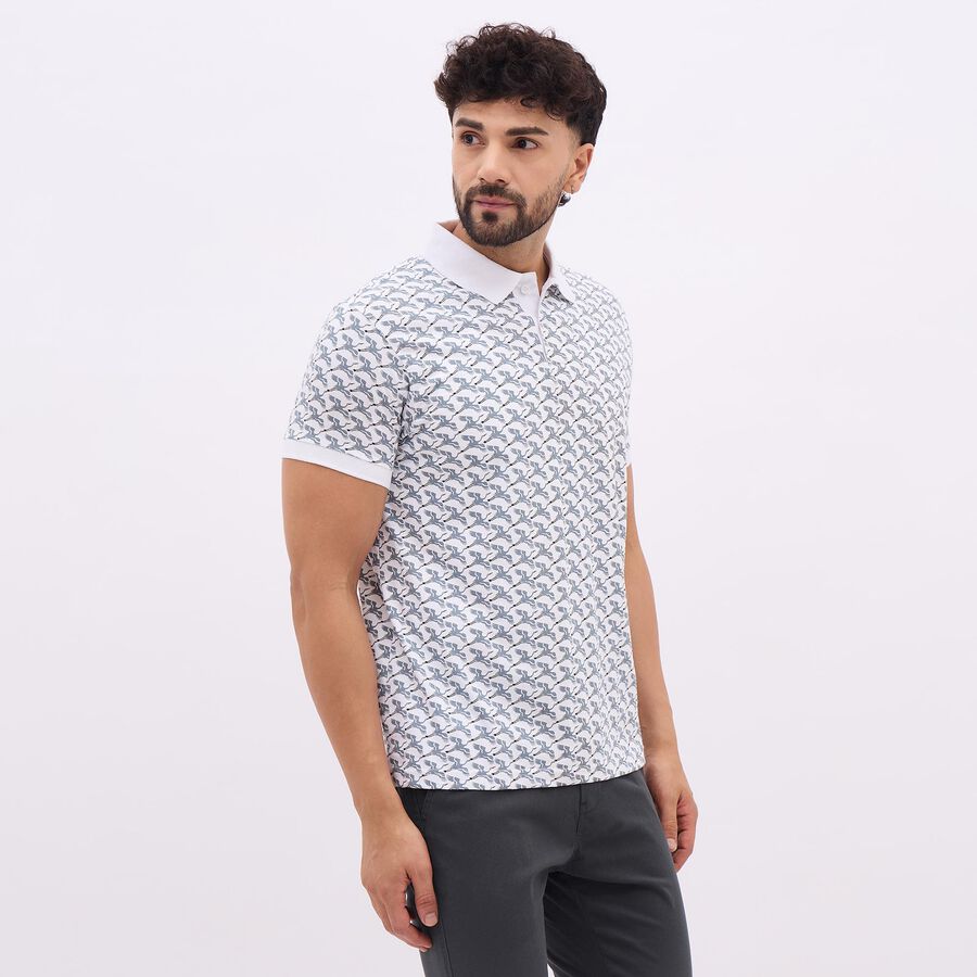 Men's Collared Half Sleeves T-Shirt , मध्यम नीला, large image number null