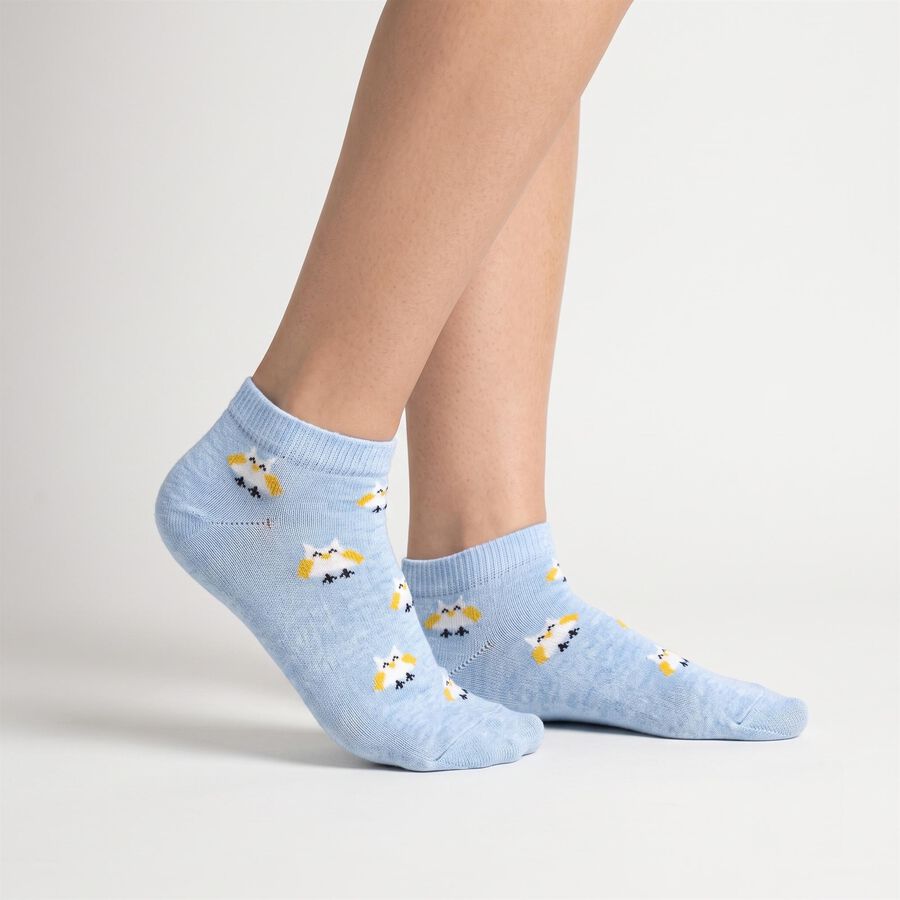 Women's Assorted Ankle Length Printed Pack of 3 Socks, चुनिंदा, large