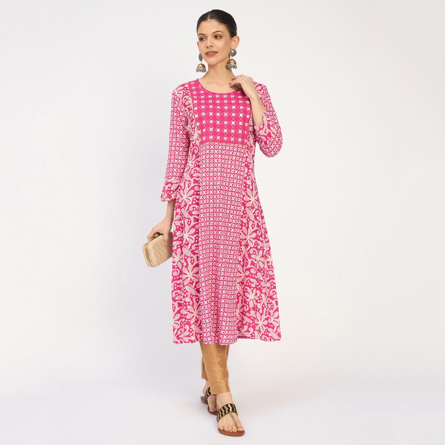 Ladies' Kurta , Fuchsia, large