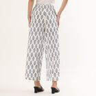 Women's White and Black Printed Wide-Leg Palazzos, Off White, small image number null