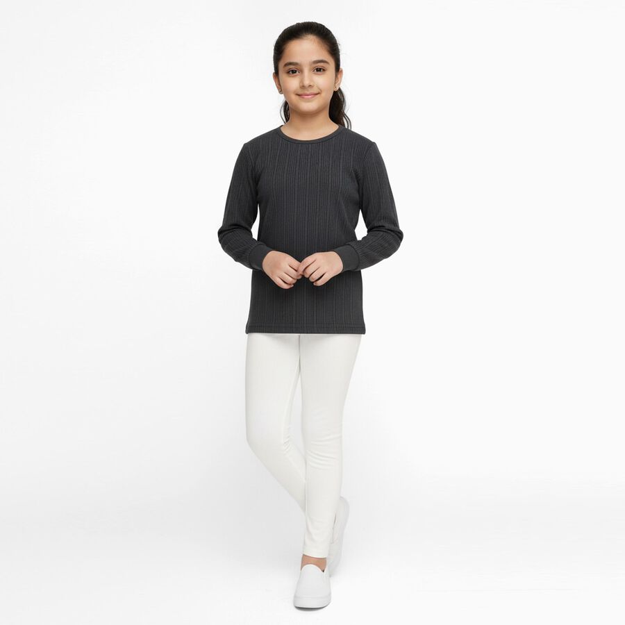 Girls' Thermal Upper, चारकोल, large image number null
