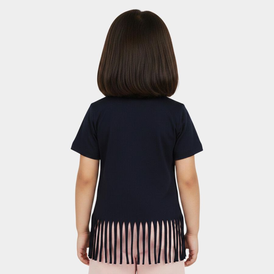 Girls' T-Shirt, Navy Blue, large
