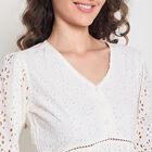 Ladies' 100% Cotton Dress, Off White, small image number null