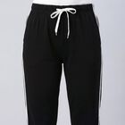 Women's Black Regular Fit Cuffed Track Pants, Black, small