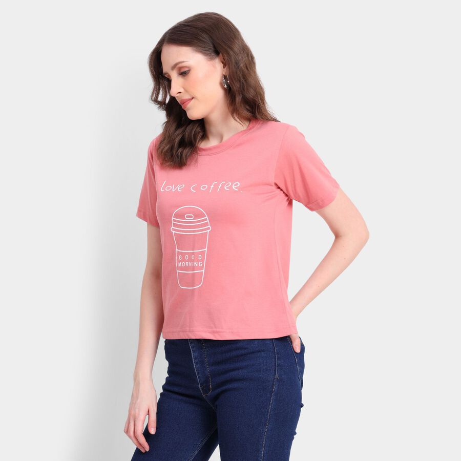 Ladies' Round Neck T-Shirt, Pink, large image number null