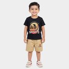 Boys Navy Blue Cotton Round Neck Graphic Print Baba Suit, नेवी ब्लू, small