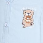 Infants' Light Blue Cotton V-Neck Casual T-Shirt, Light Blue, small image number null
