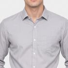 Men's Grey Spread Collar Formal Shirt, हल्का ग्रे, small