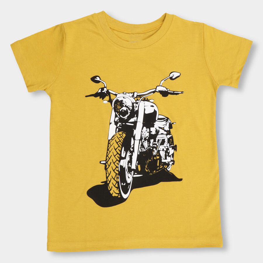 Boys' Half Sleeves T-Shirt , मस्टर्ड, large image number null